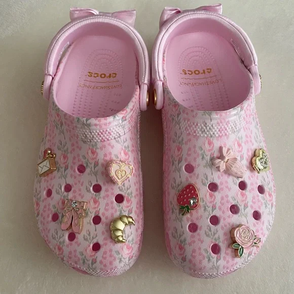 CROCS x Love Shack Fancy Pink Milk Floral Clogs - Picture 7 of 9